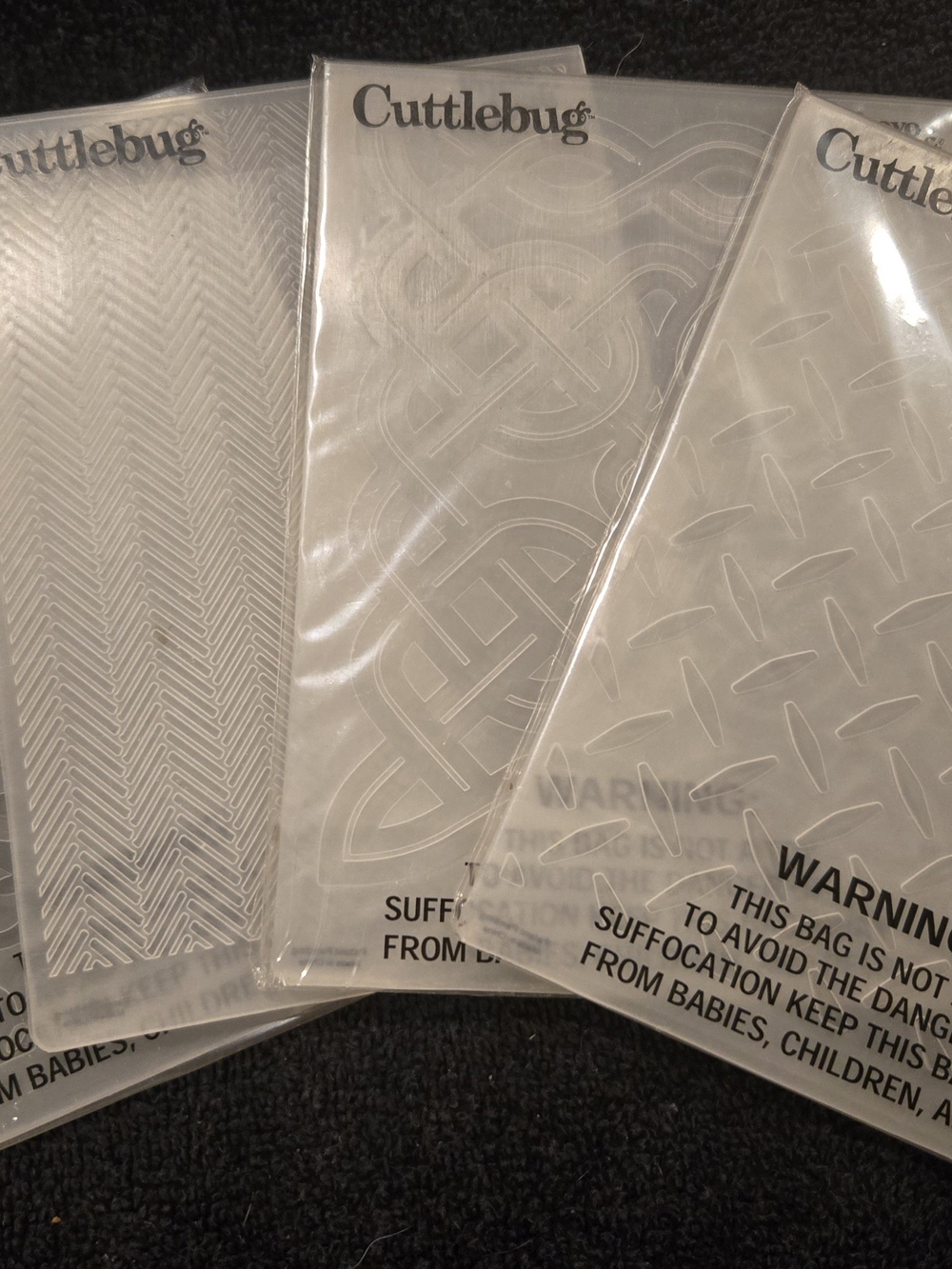 Cuttlebug Clear Embossing Folders – Lot of 4, New
